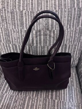 Coach Bailey Pebbled Leather Carryall Tote in Oxblood